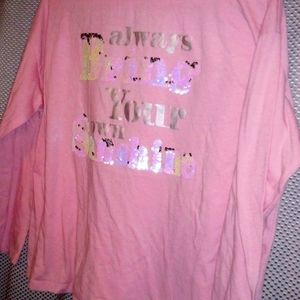 Wonder Nation Long Sleeve Sequin Shirt